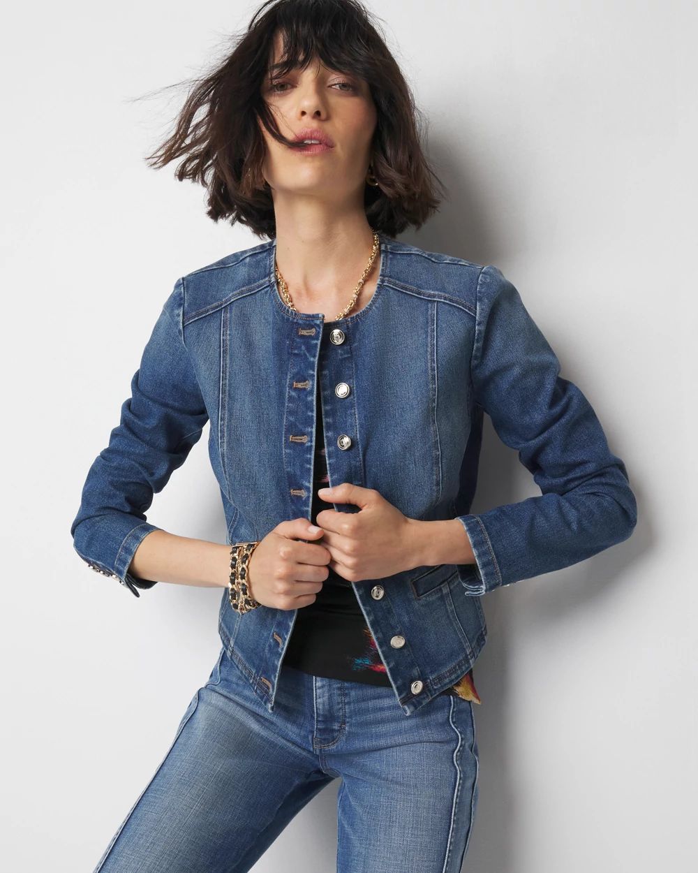 White house black market jean jacket cheap